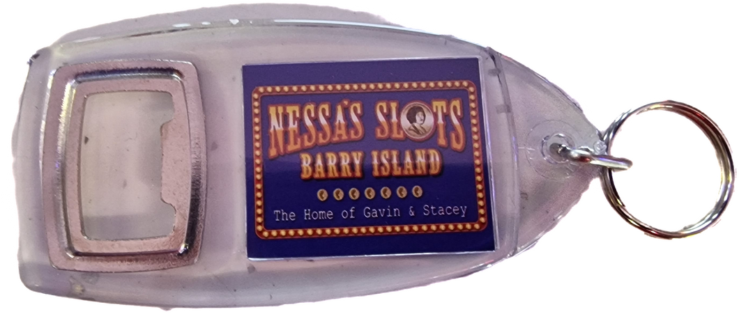Nessa's Slots Logo Bottle Opener Keychain